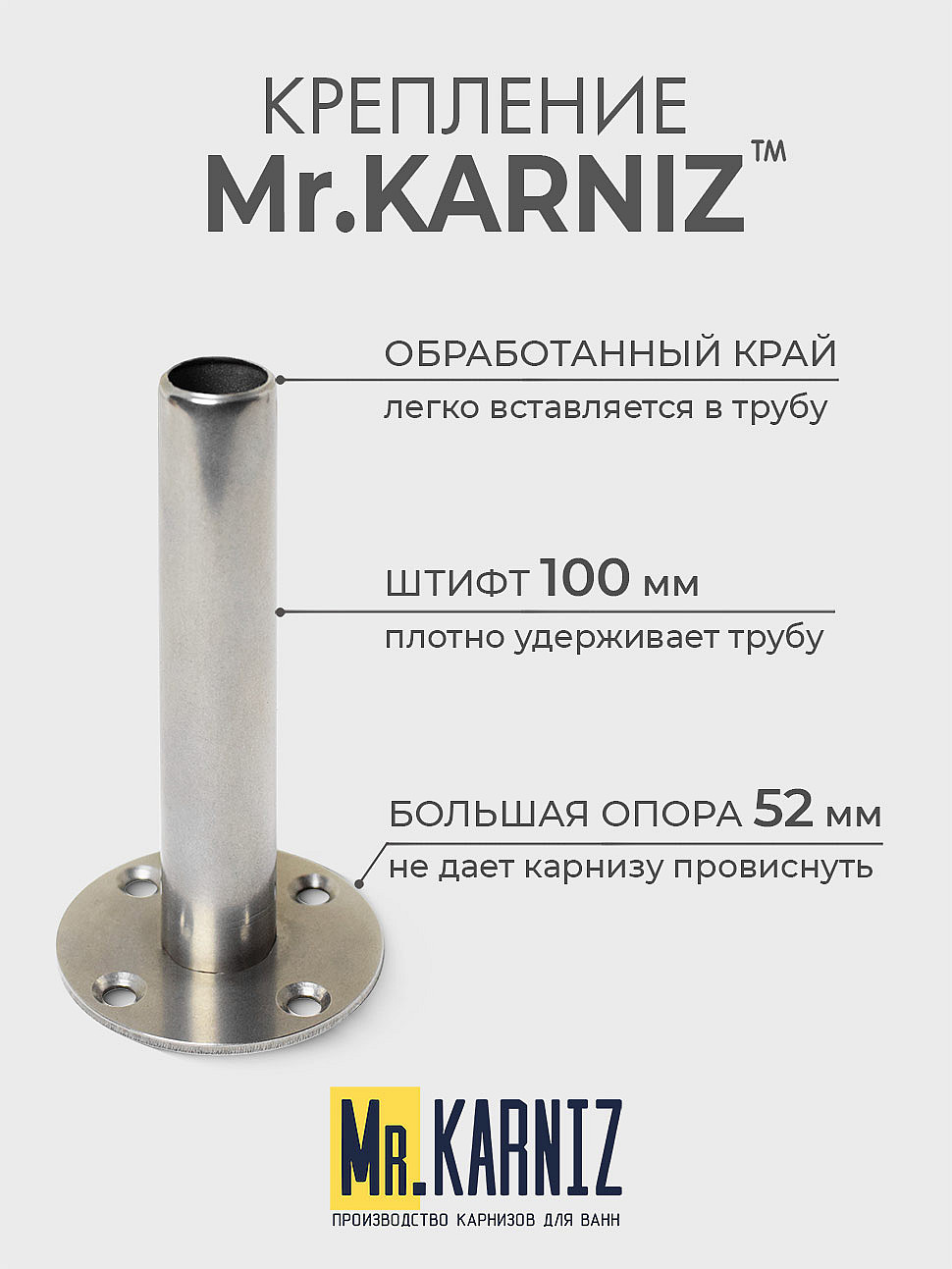 Карниз для душа Угловой Полукруглый 110х80 Усиленный 20 мм фото 5