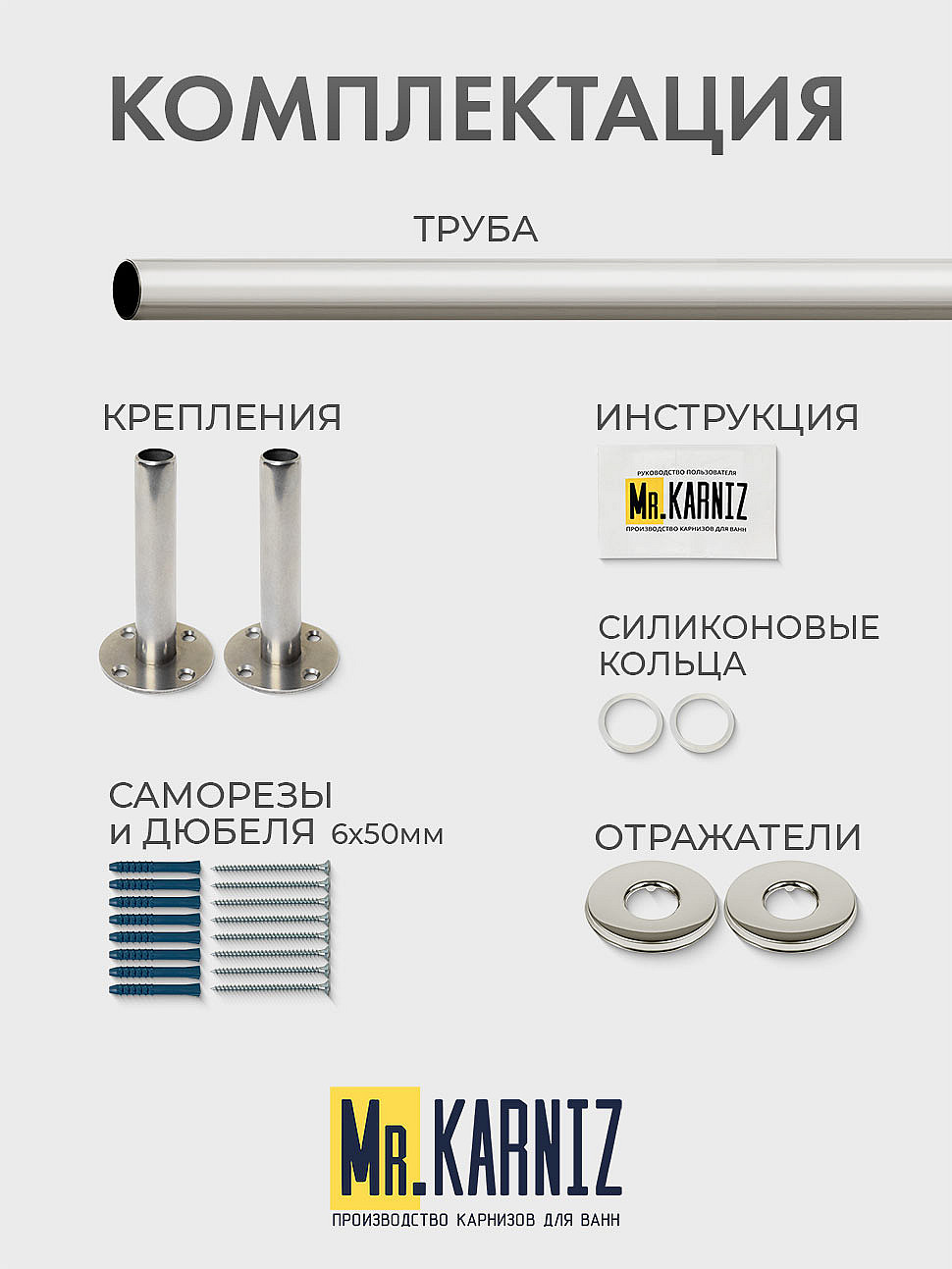 Карниз для душа Угловой Полукруглый 110х80 Усиленный 20 мм фото 9