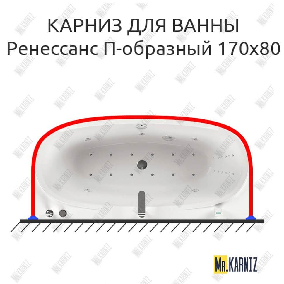 Карниз для ванны Aquatika Ренессанс П-образный 170х80 Усиленный 20 мм MrKARNIZ Карниз для ванны Aquatika Ренессанс П-образный 170х80 Усиленный 20 мм MrKARNIZ