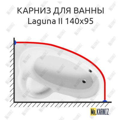 Карниз для ванны Excellent Laguna II 140х95 Усиленный 20 мм MrKARNIZ